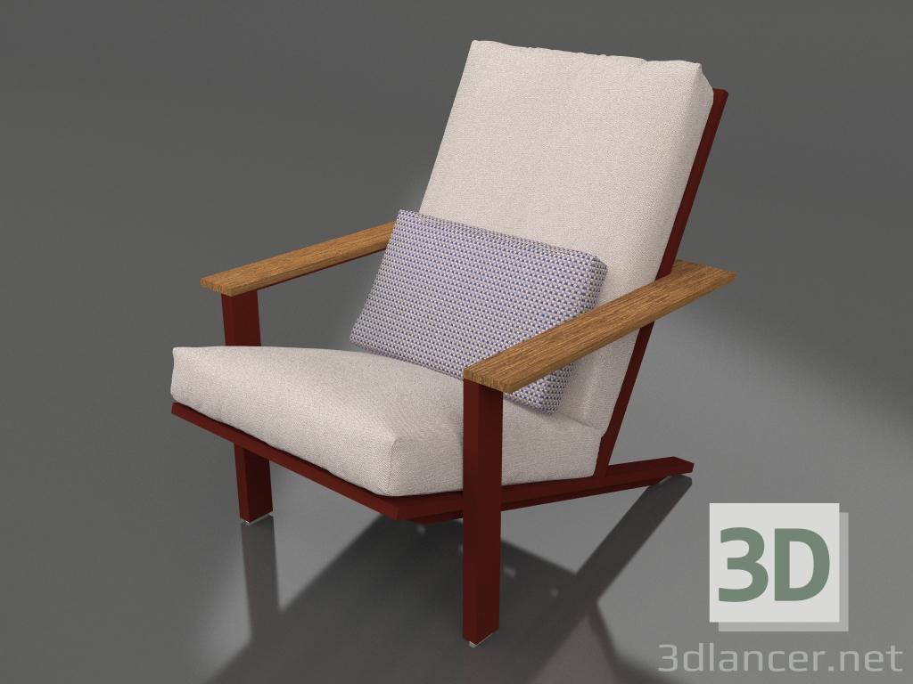 3d model Club lounge chair (Wine red) - preview