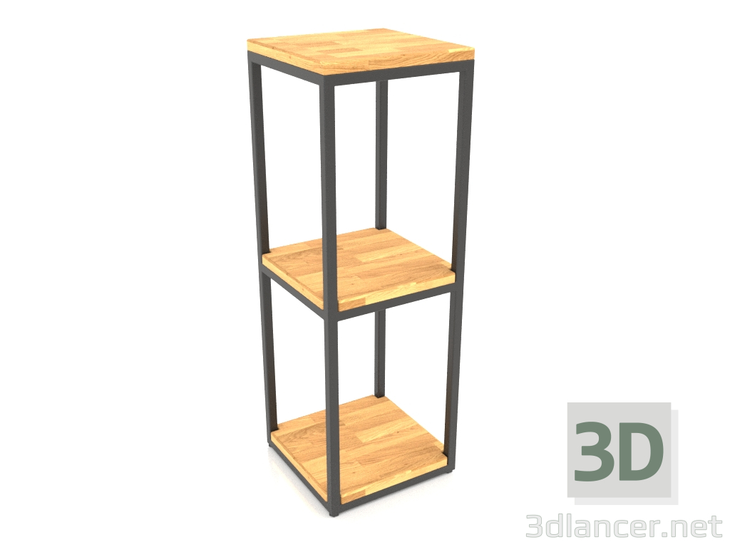 3D Modell Quadratische Regalkonsole (HOLZBODEN, 30x30x86, 3 Regale) - Vorschau