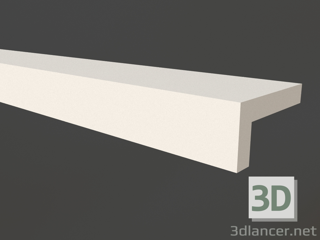 3d model Corner gypsum molding LGU 001 3 (60x30) - preview