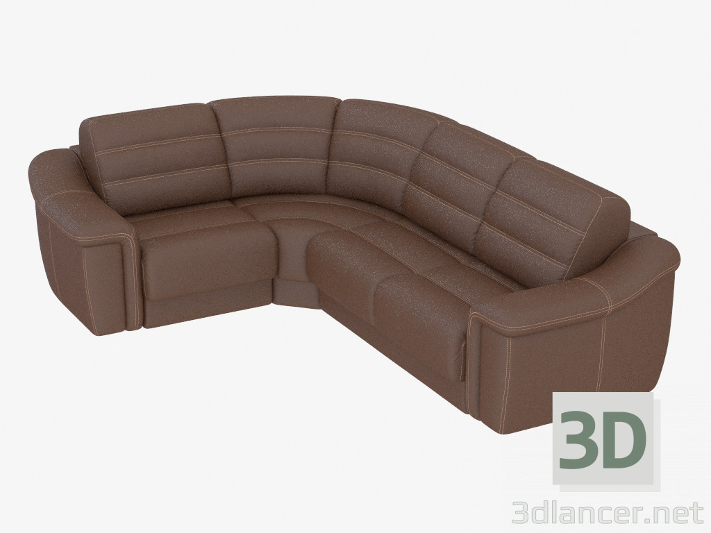 3d model Sofá de cuero-esquina - vista previa