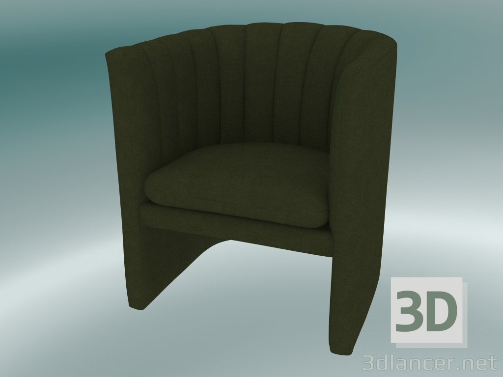 3D Modell Sessel Loafer (SC23, H 75 cm, 65 x 70 cm, Velvet 2 Pine) - Vorschau