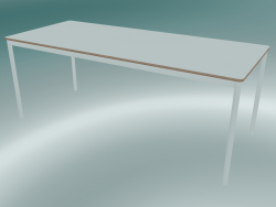 Rectangular table Base 190x80 cm (White, Plywood, White)