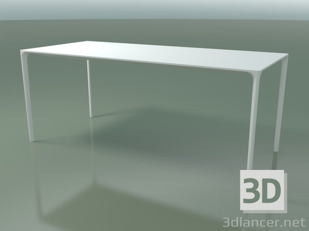 3D Modell Rechteckiger Tisch 0814 (H 74 - 79x180 cm, Laminat Fenix F01, V12) - Vorschau