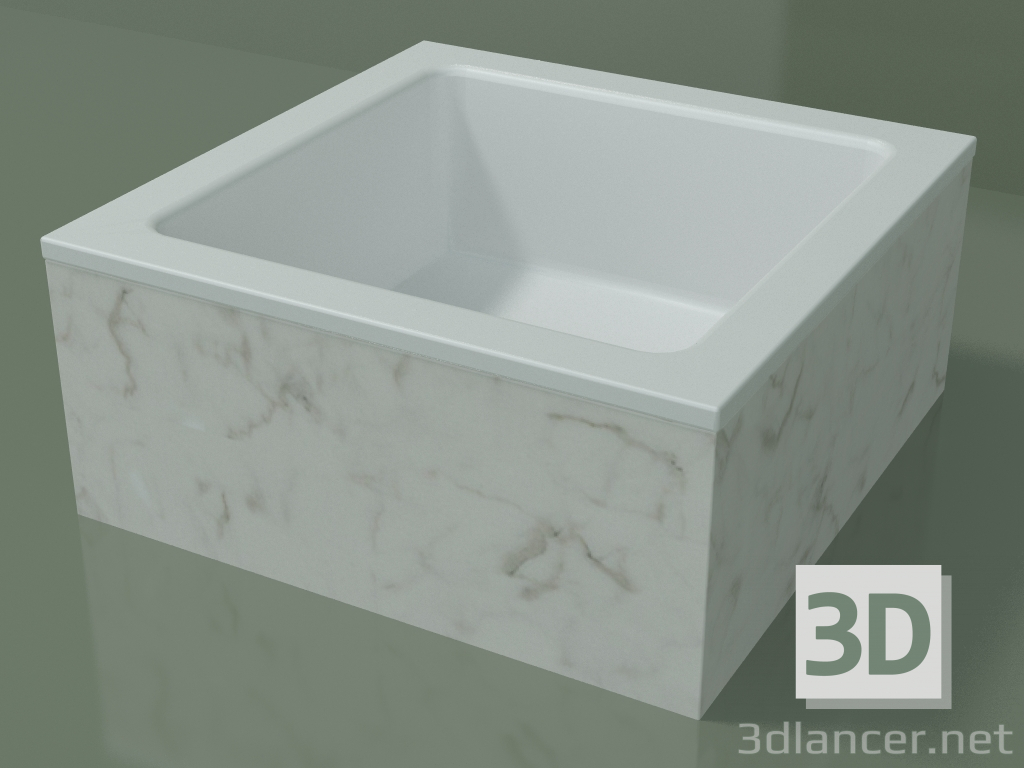 modello 3D Lavabo da appoggio (01R111101, Carrara M01, L 36, P 36, H 16 cm) - anteprima
