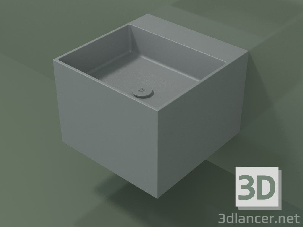 modèle 3D Lavabo suspendu (02UN22302, gris argenté C35, L 48, P 50, H 36 cm) - preview