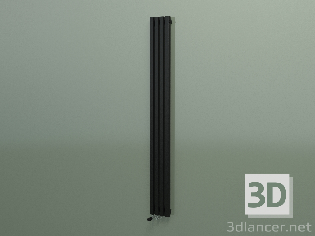 3D Modell Vertikalstrahler RETTA (4 Abschnitte 2000 mm 40x40, schwarz glänzend) - Vorschau
