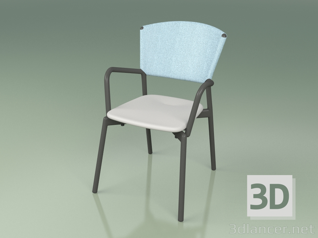 modello 3D Sedia 021 (Metallo Fumo, Cielo, Resina Poliuretanica Grigio) - anteprima
