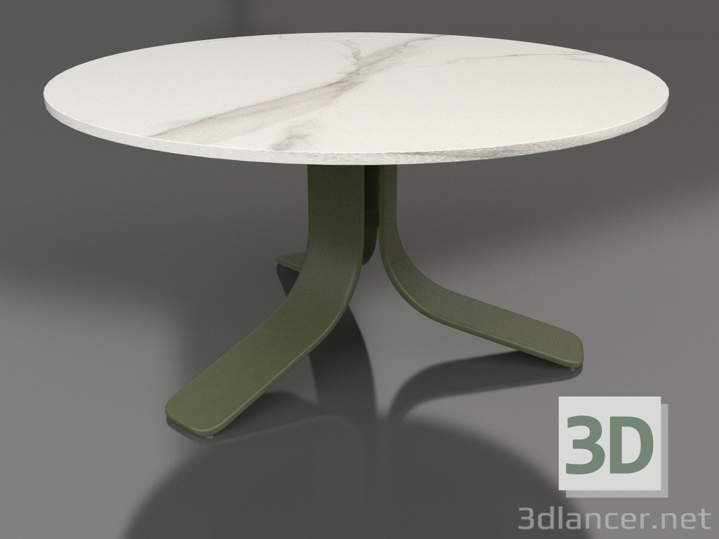 modello 3D Tavolino Ø80 (verde oliva, DEKTON Aura) - anteprima