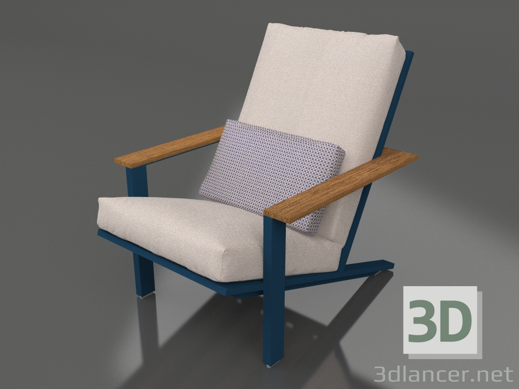 3d model Club lounge chair (Grey blue) - preview