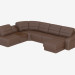 3d model sofá de la esquina de cuero con una barra - vista previa