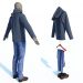 3D Hoodie ceketler, kot pantolon ve mokasen modeli satın - render