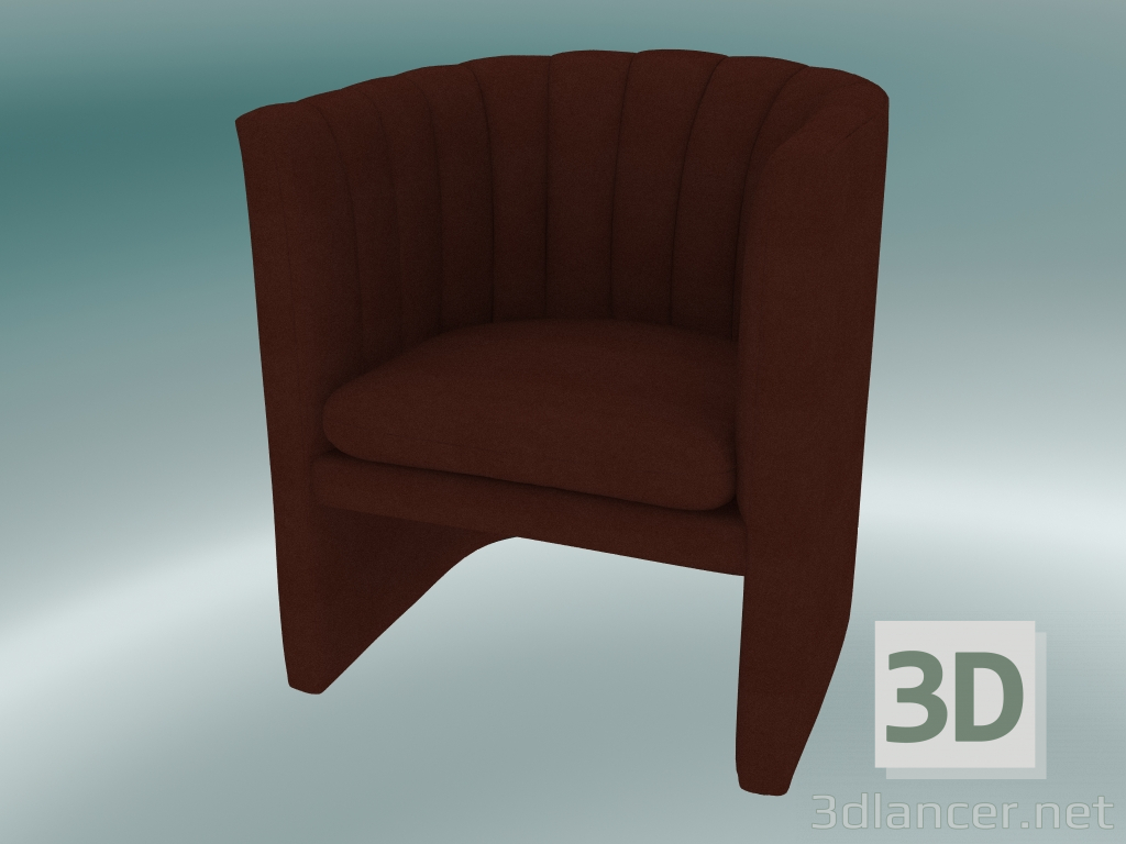 3D modeli Koltuk Loafer'ı (SC23, H 75cm, 65x70cm, Kadife 3 Bordo) - önizleme
