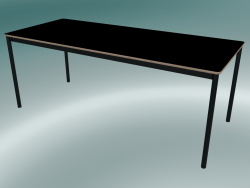 Base de table rectangulaire 190x80 cm (Noir, Contreplaqué, Noir)