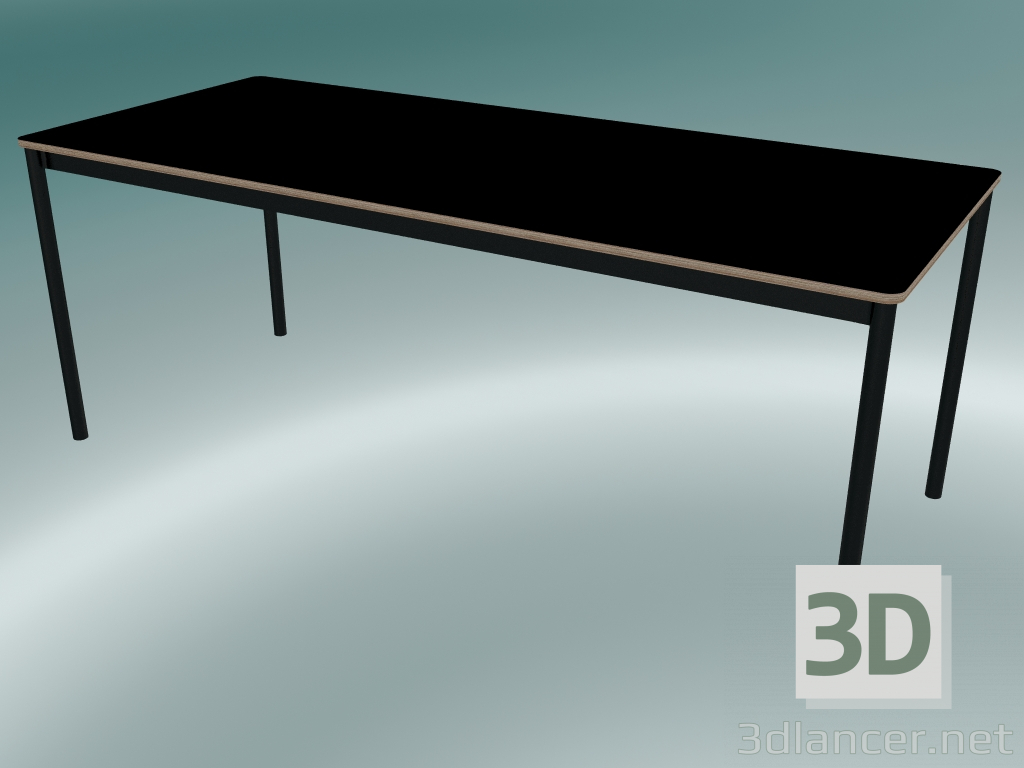 3d модель Стол прямоугольный Base 190x80 cm (Black, Plywood, Black) – превью