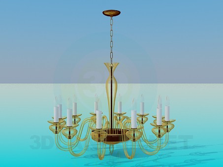 modelo 3D Candelabro con vela de lámparas - escuchar modelo 3D Candelabro con vela de lámparas - escuchar