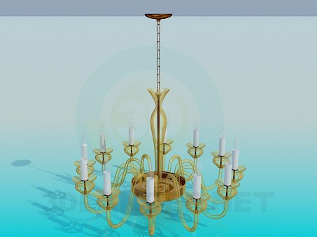 modelo 3D Candelabro con vela de lámparas - escuchar modelo 3D Candelabro con vela de lámparas - escuchar