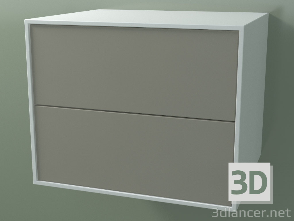 3D modeli Çift kutu (8AUBCB01, Glacier White C01, HPL P04, L 60, P 50, H 48 cm) - önizleme