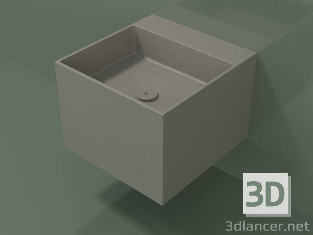3d model Wall-mounted washbasin (02UN22302, Clay C37, L 48, P 50, H 36 cm) - preview