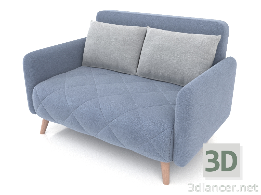 modello 3D Divano letto Cardiff (blu-grigio) - anteprima
