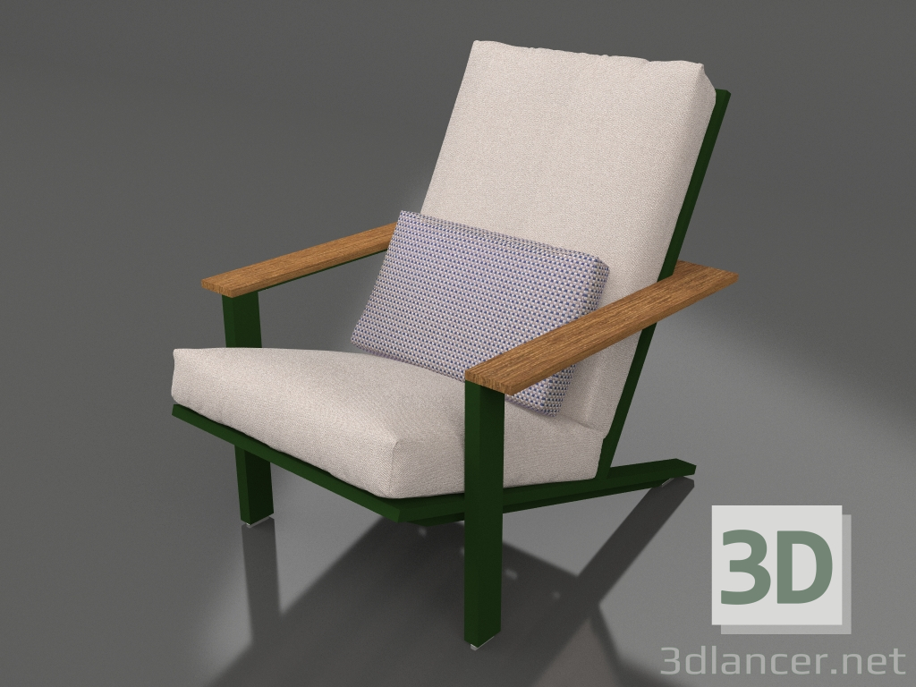 Modelo 3d Poltrona club lounge (verde garrafa) - preview