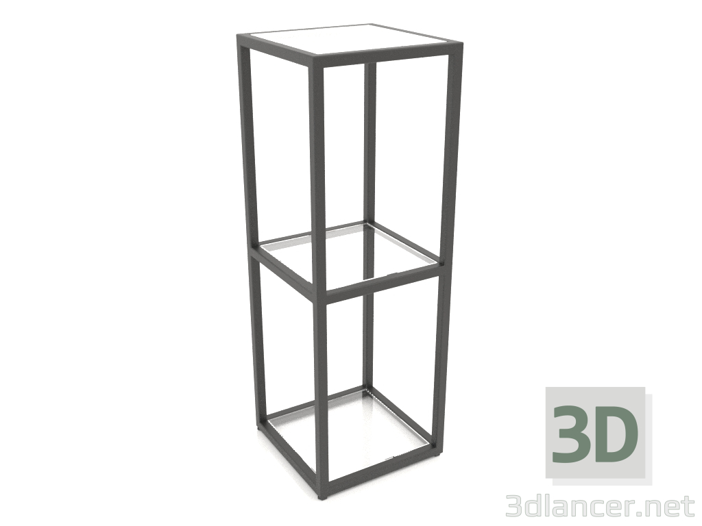 3D Modell Quadratisches Konsolenregal (GLAS, 30x30x86, 3 Regale) - Vorschau