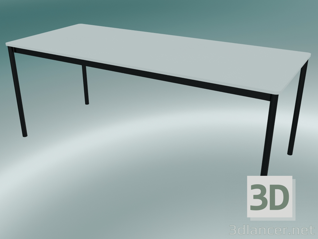 3d model Rectangular table Base 190x80 cm (White, Black) - preview