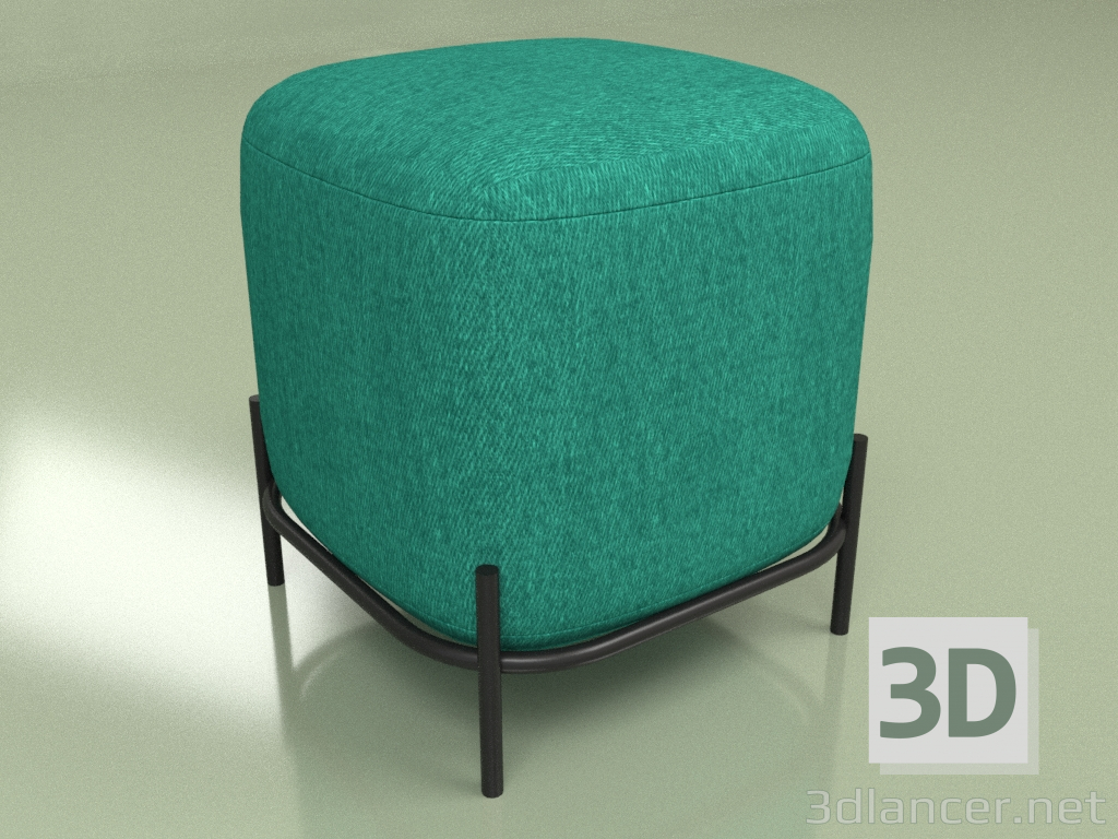 3d model Pawai square pouffe (green) - preview