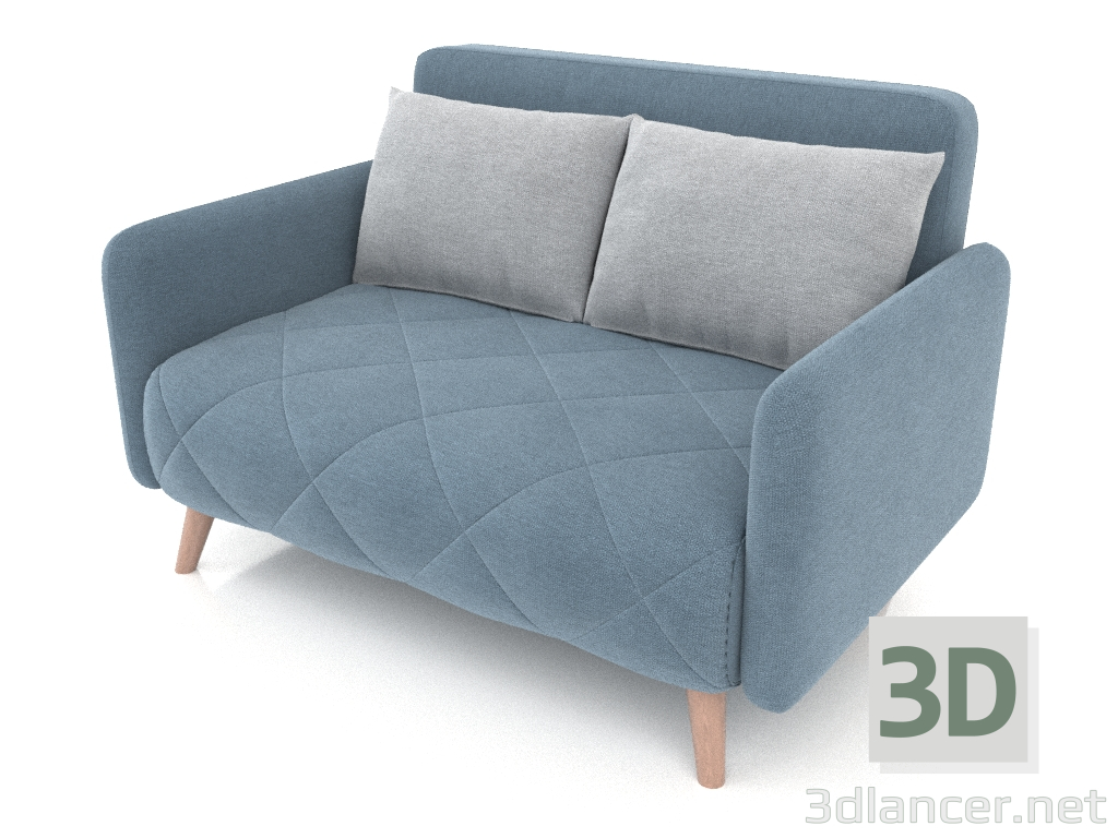 modello 3D Divano letto Cardiff (blu-grigio) - anteprima