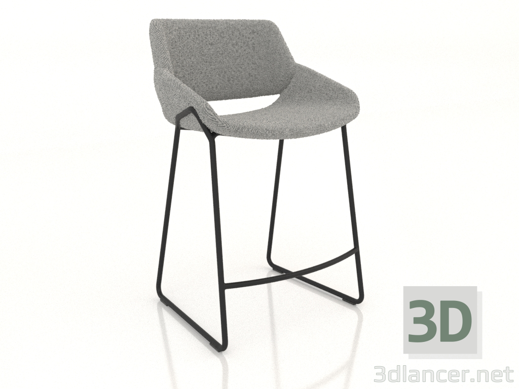3d model Bar stool on low runners - preview