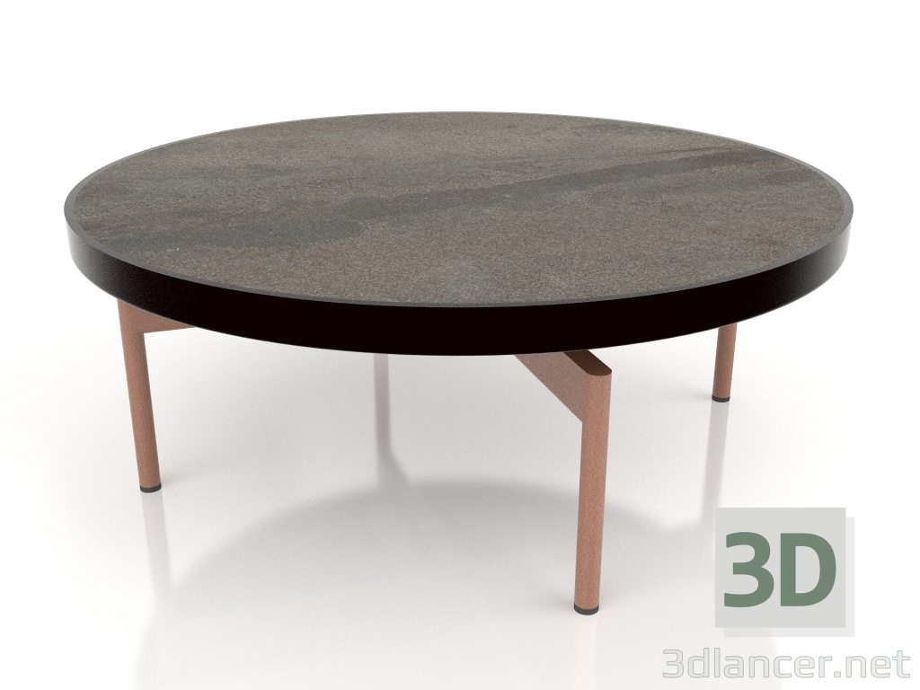 modello 3D Tavolino rotondo Ø90x36 (Nero, DEKTON Radium) - anteprima