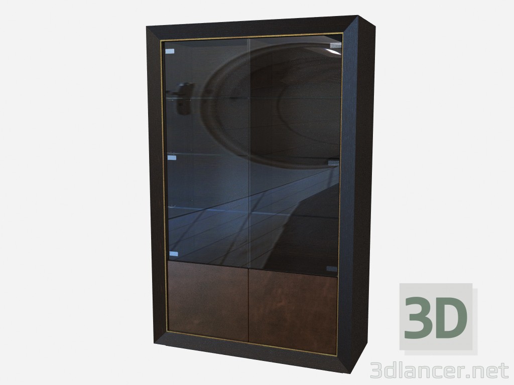 3d model Gabinete de dos puertas de madera Art Decó Don Giovanni Z06 - vista previa