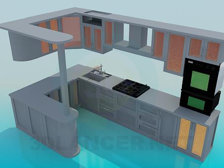3d model Kitchen - preview 3d model Kitchen - preview