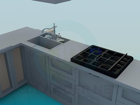 3d model Kitchen - preview 3d model Kitchen - preview