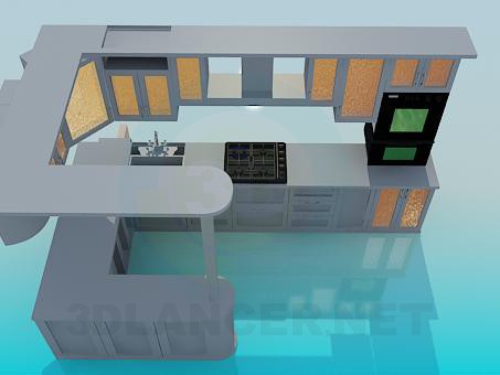 3d model Kitchen - preview 3d model Kitchen - preview