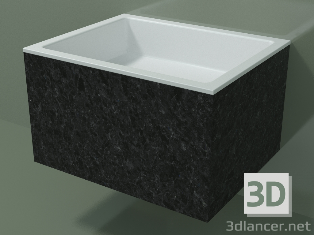 3d model Wall-mounted washbasin (02R132301, Nero Assoluto M03, L 60, P 48, H 36 cm) - preview