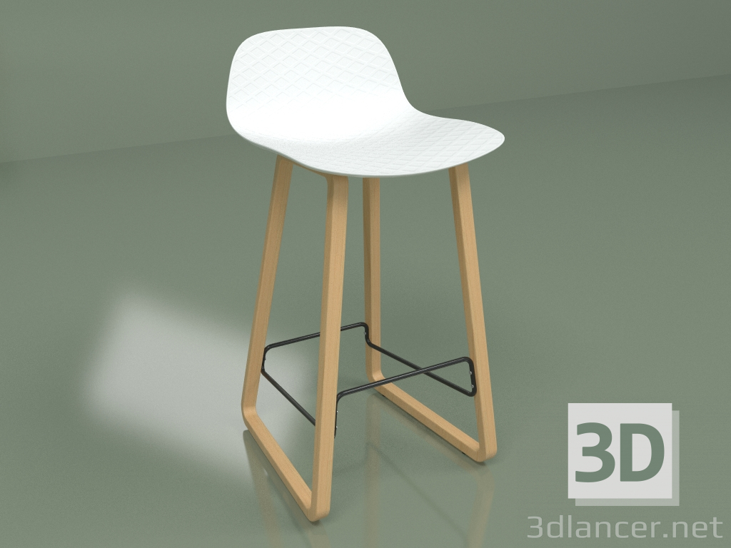 3d model Bar stool Catina wooden (white) - preview