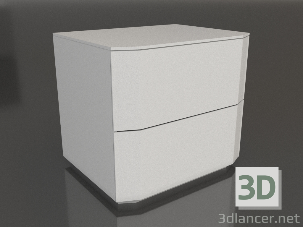 3D Modell Nachttisch Aragon (2 Schubladen, weiß) - Vorschau
