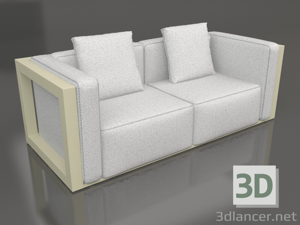 modèle 3D Canapé double (Or) - preview