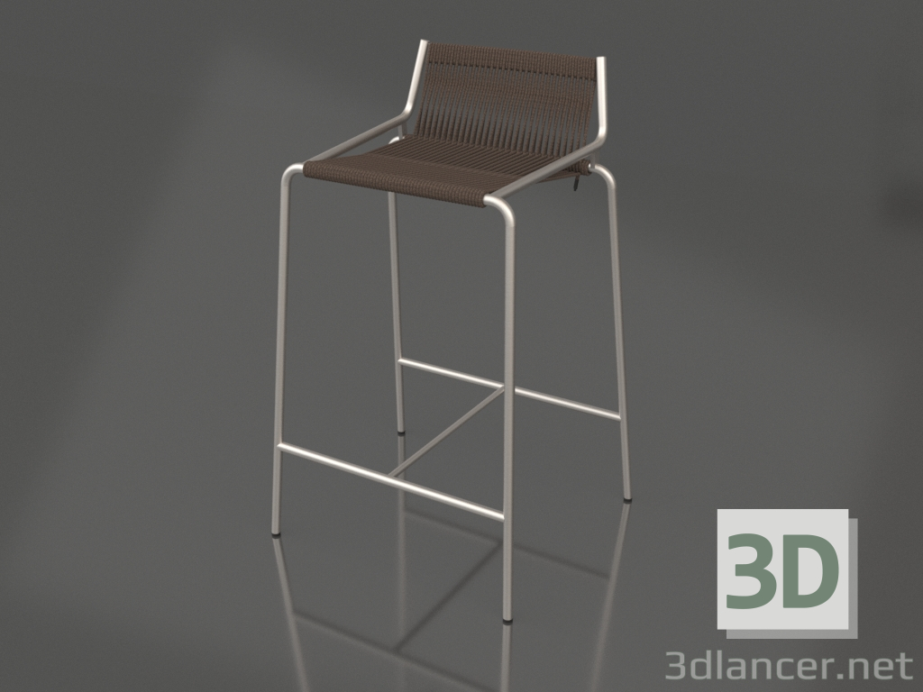 modèle 3D Chaise semi-bar Noel H67 (Piètement Acier, Drisse Drapeau Laine Gris Foncé) - preview