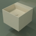3D modeli Duvara monte lavabo (02UN22302, Bone C39, L 48, P 50, H 36 cm) - önizleme