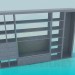 3d модель Стенка-стеллаж с местом под ТВ – превью