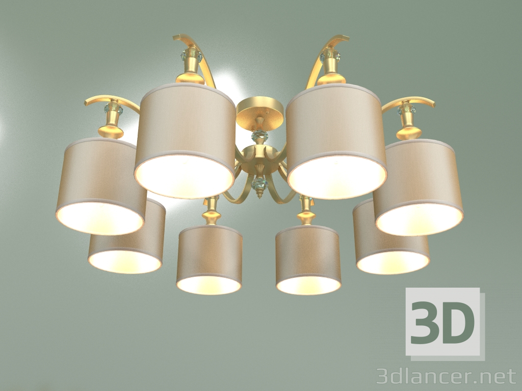 modello 3D Lampadario a soffitto 60070-8 (oro perla) - anteprima