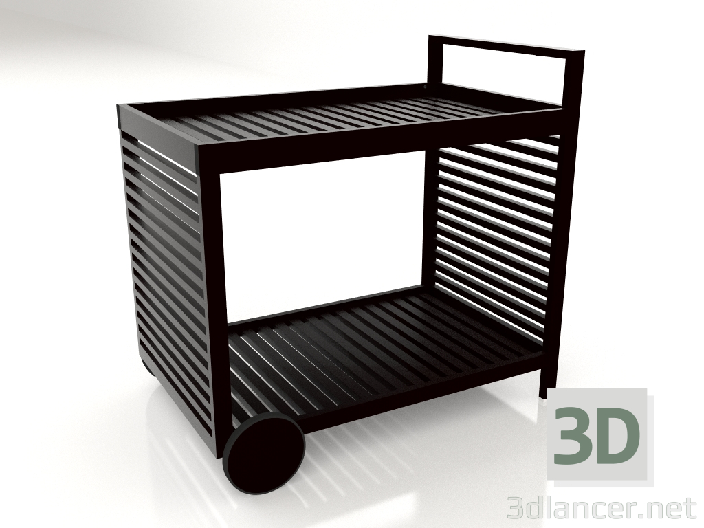 3D Modell Servierwagen (Schwarz) - Vorschau