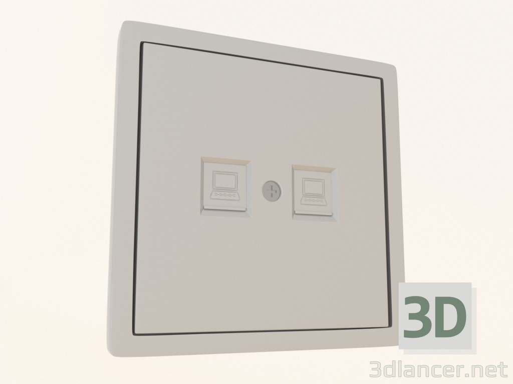 3d модель Телефонная розетка RJ11+RJ11 (алюминий, DA86926) R98 – превью