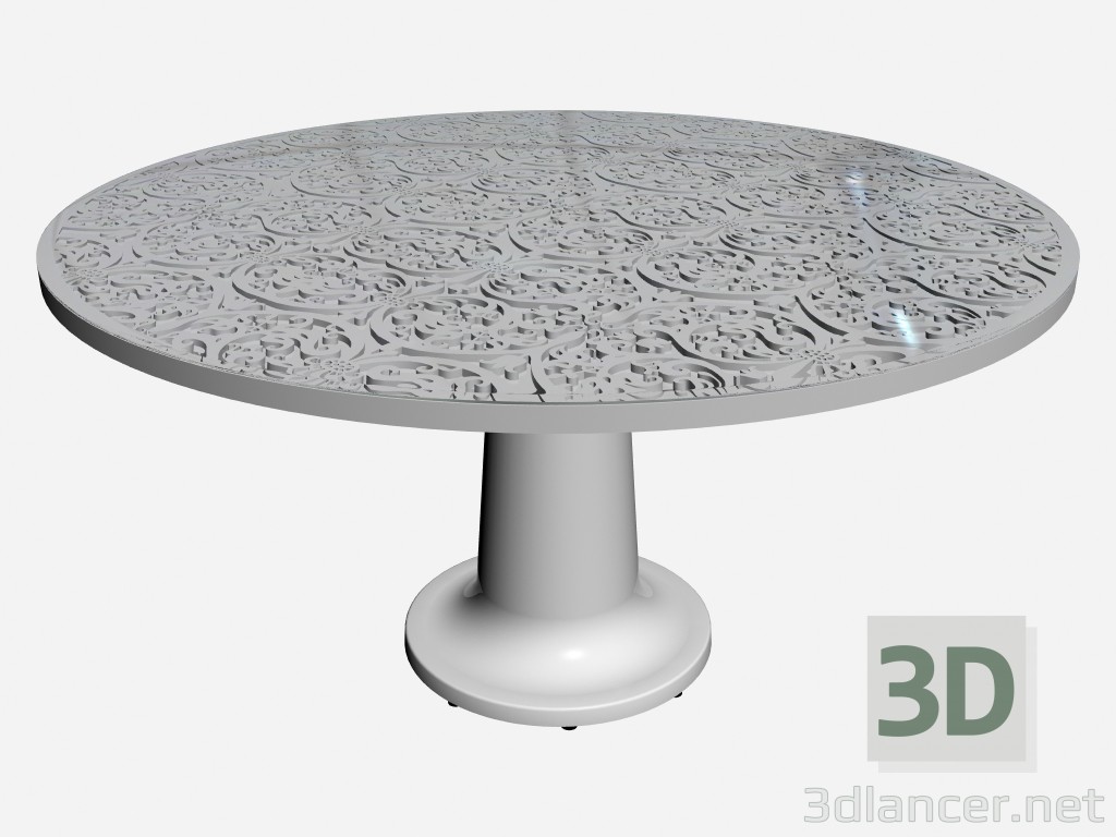 3D modeli Yuvarlak cam yemek masası yuvarlak yemek masası 55720 55730 - önizleme