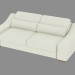 modèle 3D canapé-lit en cuir - preview