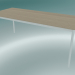 3D Modell Rechteckiger Tischfuß 190x80 cm (Eiche, Weiß) - Vorschau