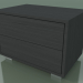 3d model Bedside table with 2 drawers (51, Brushed Steel Feet, Gray Lacquered) - preview
