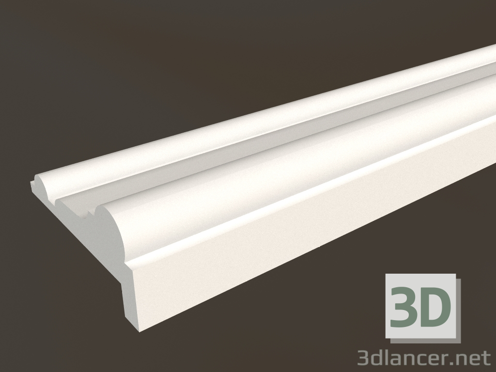 modello 3D Profilo angolare in gesso LGU 005 (91x41) - anteprima