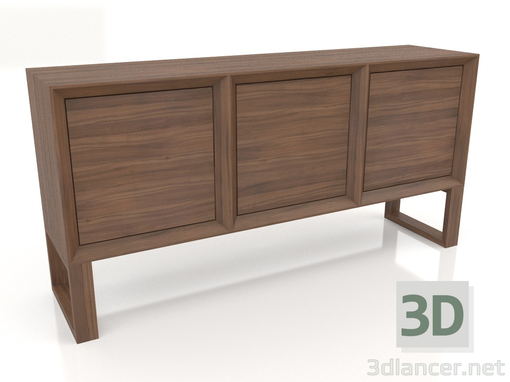 modello 3D Credenza, finitura noce impiallacciato F (180x45x90 cm) - anteprima